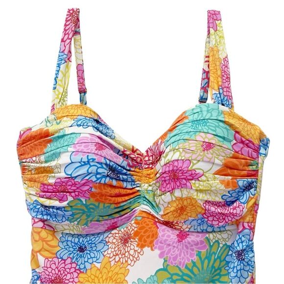 NWT Bleu Rod Beattie Fresh Picks One Piece Swimsuit Floral Underwire Size 14 NEW - Picture 5 of 15